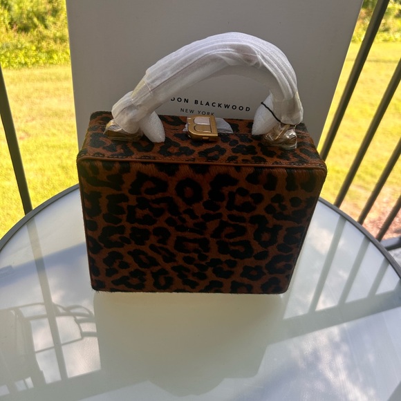 Brandon Blackwood Kendrick Trunk Leopard Print Bag NWT - Picture 2 of 3
